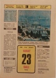 23 Şubat 1982 Takvim Yaprağı - Doğum Günü Hediyesi EFM(N)7692 - Gökçekoleksiyon