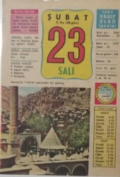 23 Şubat 1982 Takvim Yaprağı - Doğum Günü Hediyesi EFM(N)7733 - Gökçekoleksiyon