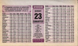 23 Şubat 2008 Takvim Yaprağı - Doğum Günü Hediyesi EFM(N)7517 - Gökçekoleksiyon