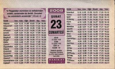 23 Şubat 2008 Takvim Yaprağı - Doğum Günü Hediyesi EFM(N)7517 - 1