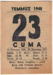 23 Temmuz 1948 Takvim Yaprağı EFM(N)1438 - 2