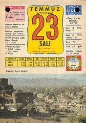 23 Temmuz 1974 Takvim Yaprağı - Doğum Günü Hediyesi EFM(N)9456 - Gökçekoleksiyon