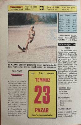 23 Temmuz 1978 Takvim Yaprağı - Doğum Günü Hediyesi EFM(N)9394 - 1