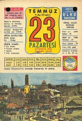 23 Temmuz 1979 Takvim Yaprağı - Doğum Günü Hediyesi EFM(N)11700 - Gökçekoleksiyon