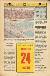 24 Ağustos 1980 Takvim Yaprağı - Doğum Günü Hediyesi EFM(N)9578 - Gökçekoleksiyon