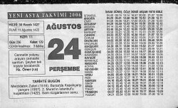 24 Ağustos 2006 Takvim Yaprağı - Doğum Günü Hediyesi EFM(N)9960 - 2
