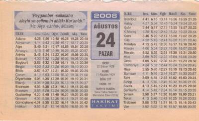 24 Ağustos 2008 Takvim Yaprağı EFM(N)2496 - 2
