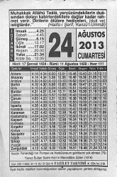 24 Ağustos 2013 Takvim Yaprağı - Doğum Günü Hediyesi EFMN13567 - Gökçekoleksiyon