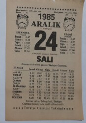 24 Aralık 1985 Takvim Yaprağı - Doğum Günü Hediyesi EFM(N)6869 - Gökçekoleksiyon