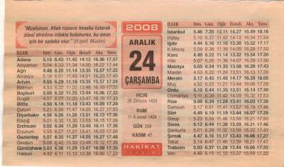 24 Aralık 2008 Takvim Yaprağı EFM(N)4459 - 2