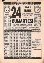 24 Aralık 2011 Takvim Yaprağı - Doğum Günü Hediyesi EFMN15235 - Gökçekoleksiyon