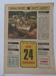 24 Ekim 1984 Takvim Yaprağı - Doğum Günü Hediyesi EFM(N)6998 - Gökçekoleksiyon