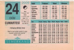 24 Ekim 2009 Takvim Yaprağı EFM(N)3303 - 1