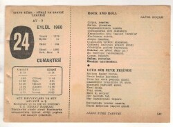 24 Eylül 1960 Ajans Türk Takvim Yaprağı (Şiirli Saatli) EFM(N) 1731 - 4