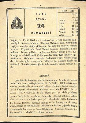 24 Eylül 1960 Takvim Yaprağı - Doğum Günü Hediyesi EFM(N)11277 - 1