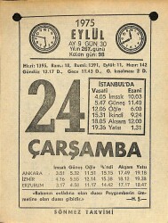 24 Eylül 1975 Takvim Yaprağı - Doğum Günü Hediyesi EFM(N)12522 - Gökçekoleksiyon
