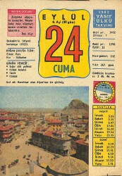 24 Eylül 1982 Takvim Yaprağı - Doğum Günü Hediyesi EFM(N)12448 - Gökçekoleksiyon