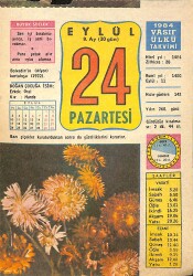 24 Eylül 1984 Takvim Yaprağı - Doğum Günü Hediyesi EFMN14842 - Gökçekoleksiyon
