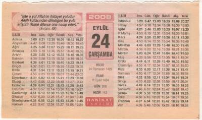 24 Eylül 2008 Takvim Yaprağı EFM(N)2930 - 1