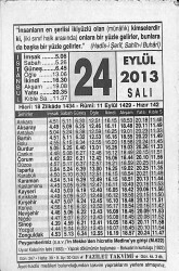 24 Eylül 2013 Takvim Yaprağı - Doğum Günü Hediyesi EFMN13592 - Gökçekoleksiyon