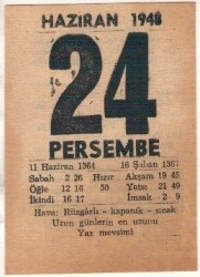 24 Haziran 1948 Takvim Yaprağı EFM(N)1409 - 4