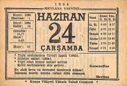 24 Haziran 1964 Takvim Yaprağı - Doğum Günü Hediyesi EFMN15555 - Gökçekoleksiyon