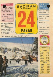 24 Haziran 1973 Takvim Yaprağı - Doğum Günü Hediyesi EFM(N)12369 - Gökçekoleksiyon