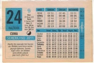 24 Haziran 2011 Takvim Yaprağı EFM(N)1220 - 3