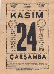24 Kasım 1965 Takvim Yaprağı EFM(N)3703 - 3