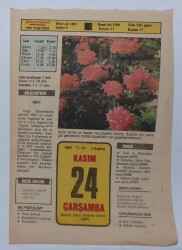 24 Kasım 1982 Takvim Yaprağı - Doğum Günü Hediyesi EFM(N)7299 - Gökçekoleksiyon