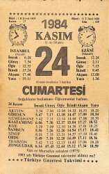 24 Kasım 1984 Takvim Yaprağı - Doğum Günü Hediyesi EFMN14530 - Gökçekoleksiyon