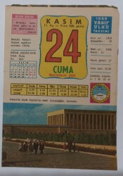 24 Kasım 1989 Takvim Yaprağı - Doğum Günü Hediyesi EFM(N)6744 - Gökçekoleksiyon