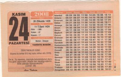 24 Kasım 2008 Takvim Yaprağı EFM(N)3820 - 1