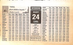 24 Mart 2006 Takvim Yaprağı - Doğum Günü Hediyesi EFMN13240 - Gökçekoleksiyon