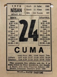 24 Nisan 1970 Takvim Yaprağı - Doğum Günü Hediyesi EFM(N)8279 - 1