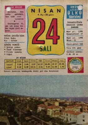 24 Nisan 1979 Takvim Yaprağı - Doğum Günü Hediyesi EFM(N)8499 - 2