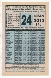 24 Nisan 2012 Takvim Yaprağı EFM(N)1925 - 3