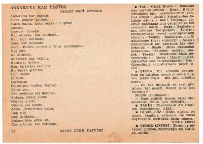 24 Ocak 1960 Ajans Türk Takvim Yaprağı(Şiirli Saatli) EFM(N)1112 - 8