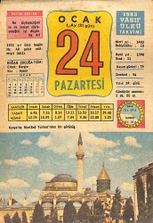 24 Ocak 1983 Takvim Yaprağı - Doğum Günü Hediyesi EFMN15086 - Gökçekoleksiyon