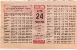 24 Ocak 2008 Takvim Yaprağı EFM(N)5011 - Gökçekoleksiyon