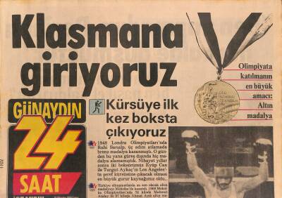 24 Saat Gazetesi 10 Ağustos 1984 - Carl Lewis Başarımı Aileme Borçluyum - Aykaç Mısırlıyı Yendikten Sonra GZ127899 - 1