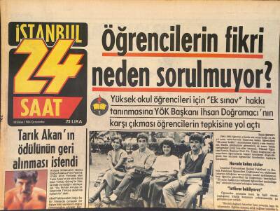 24 Saat Gazetesi 10 Ekim 1984 - Tarık Akanın Ödülünün Geri Alınması İstendi GZ127239 - 1