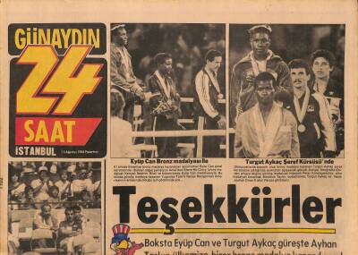 24 Saat Gazetesi 13 Ağustos 1984 - Olimpiyat Stadı Hiç Boş Kalmadı - Eyüp Can Bronz Madalyası İle GZ127884 - 1
