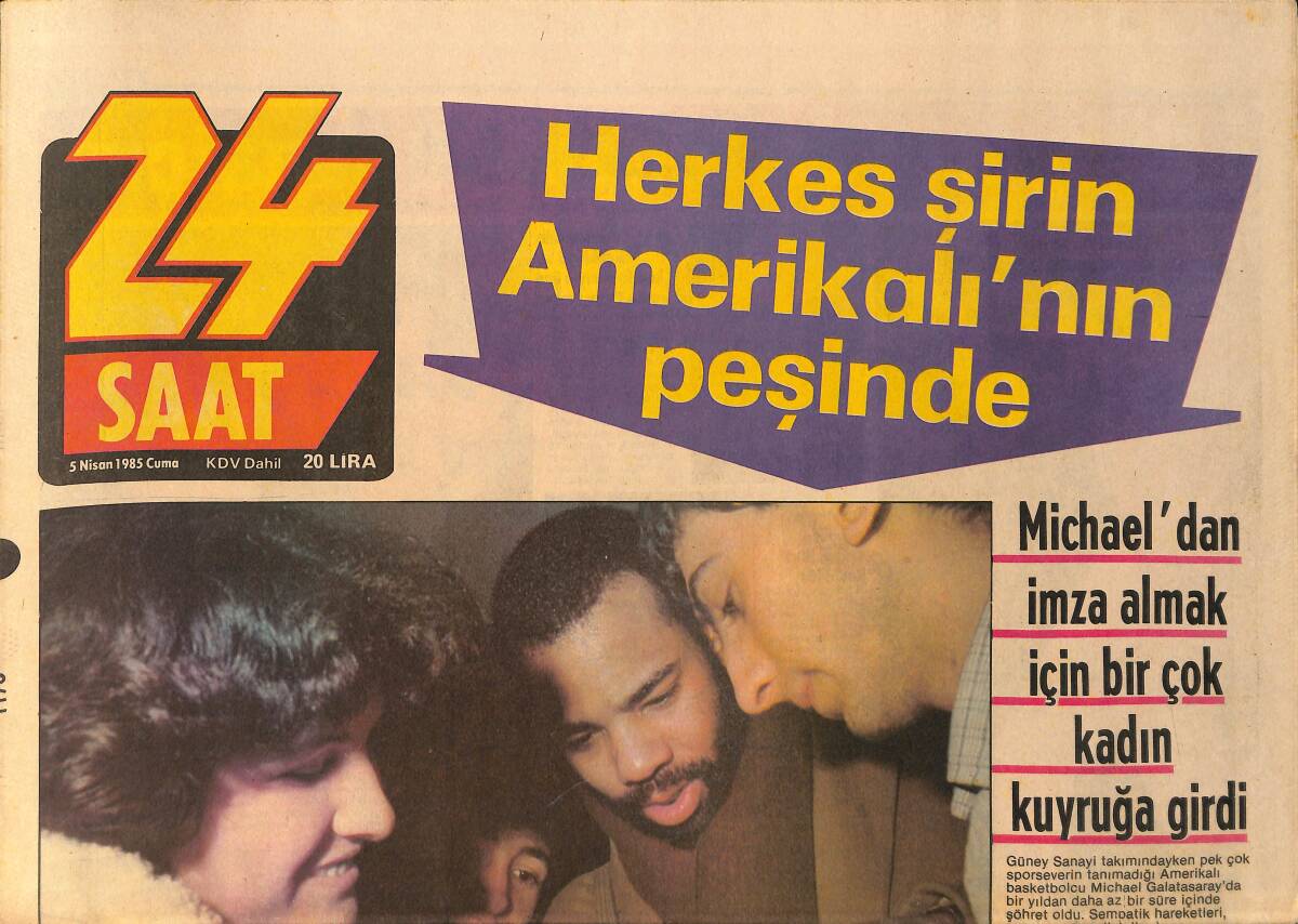 24 Saat Gazetesi 5 Nisan 1985 - Sylvester Stallone'un Zaferi - Kadınların En Gözde Erkeği Burt Reynolds GZ159189 - 1