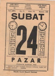 24 Şubat 1963 Takvim Yaprağı EFM(N)5707 - 1