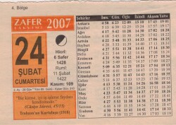 24 Şubat 2007 Takvim Yaprağı EFM(N)5657 - 3