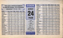24 Şubat 2008 Takvim Yaprağı - Doğum Günü Hediyesi EFM(N)7518 - Gökçekoleksiyon