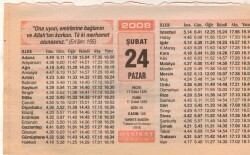 24 Şubat 2008 Takvim Yaprağı EFM(N)5571 - 1