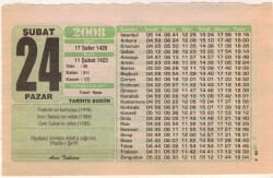 24 Şubat 2008 Takvim Yaprağı EFM(N)5600 - 2