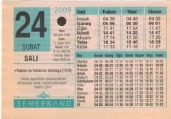 24 Şubat 2009 Takvim Yaprağı EFM(N)5629 - 3